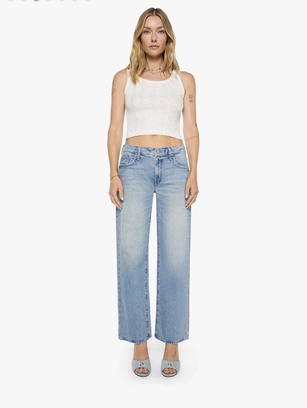 Mother: I Confess With Heart, Light Blue Women's Heart Patch Jeans - Picture 3 of 5